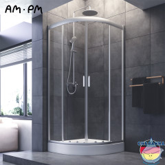 Душевое ограждение AM.PM Gem 90х90 W90G-401-090WT профиль хром, стекло прозрачное (без поддона) (без поддона)