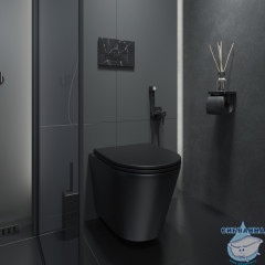 Унитаз подвесной безободковый Iddis Calipso CALR3BMi25 с сиденьем Soft Close (микролифт) (черный матовый)