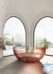 Ванна из полиэфирной смолы ABBER Kristall 150х150 AT9705Koralle розовая