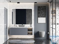 Унитаз подвесной безободковый Abber Bequem AC1102MG  с сиденьем Soft Close (микролифт) (серый матовый)