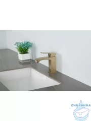 Смеситель для раковины Frap F1076-3 (сатин золотой)