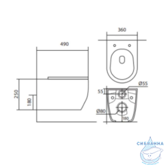 Унитаз подвесной безободковый Aquatek Европа AQ1106-00 (с сиденьем Soft Close (микролифт) 