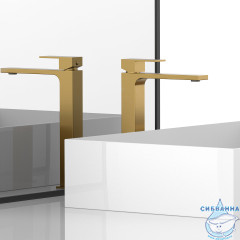 Смеситель для раковины Vincea Cube VBF-1C02BG (брашированное золото)