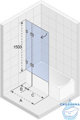 Шторка для ванны Riho VZ Scandic NXT X109V 850x1500 R GX06042C2 профиль хром, стекло прозрачное