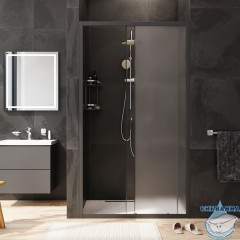 Дверь в нишу AM.PM Gem W90G-110-1-195BM 110 см профиль черный, стекло матовое