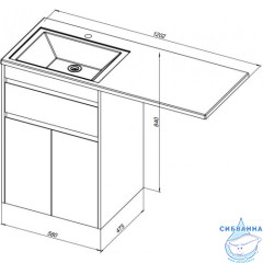 Тумба Aquanet Токио 58 237745 L белый глянец с раковиной Даллас 120