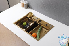 Кухонная мойка ABBER Wasser Kreis 68 см AF2194G золото матовое