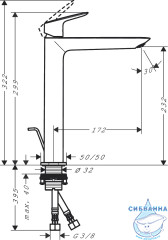 Смеситель для раковины Hansgrohe Logis 71257000 (с донным клапаном) (хром)