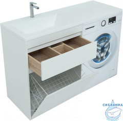 Тумба Aquanet Токио 68 239291 L белый глянец с раковиной Даллас 130