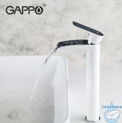 Смеситель для раковины Gappo G1048-31 (без донного клапана) (хром/белый)