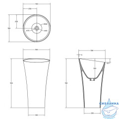Раковина напольная 50 см ABBER Stein AS2509