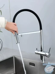 Смеситель кухни Gappo R49118-9 (хром/черный)