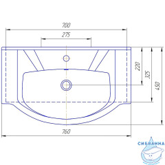 Мебельная раковина AQWELLA Элеганс 75