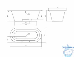 Ванна из искусственного камня Aqua de Marco Valencia 170х83