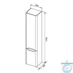 Шкаф пенал Aquanet София 35 L 207046 белый глянец