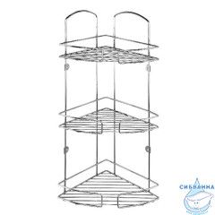Полка трехъярусная угловая, проволока стальная, 11, Milardo, 111WC30M44