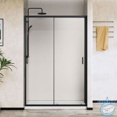 Дверь в нишу Vincea City 150 профиль черный, стекло прозрачное VDS-5CT150CLB