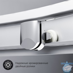 Душевое ограждение AM.PM Gem 90х90 W90G-401-090WT профиль хром, стекло прозрачное (без поддона) (без поддона)
