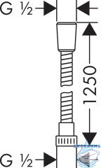 Душевой шланг 125 см Hansgrohe Metaflex 28262000