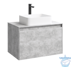 Корпус тумбы под раковину Aqwella Mobi 80 MOB0108BS бетон светлый