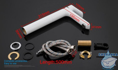 Смеситель для раковины Gappo G1048-2 (без донного клапана) (хром/белый)