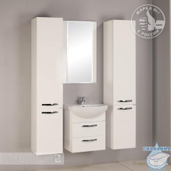 Тумба Акватон Ария 65 М белая с раковиной Смайл 65