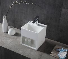 Тумба с раковиной ABBER Stein AS2639 подвесная, белая матовая