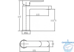 Смеситель для раковины Aquanet Passion AF300-10B (без донного клапана) (черный матовый)