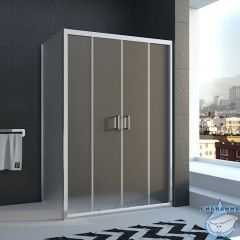 Душевое ограждение Veconi Rovigo 130x80 профиль хром, стекло рифленое RV045-13080PR-02-19C1 (без поддона)