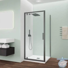 Душевое ограждение Veconi Оттимо 80x100 профиль графит, стекло прозрачное OP30GR-SP-80100-01-C9 (без поддона)