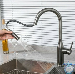 Смеситель для кухни Gappo G4398-45 (нержавеющая сталь)