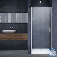 Дверь в нишу Vincea Alpha 80 профиль хром, стекло текстурное VDP-3AL800MT