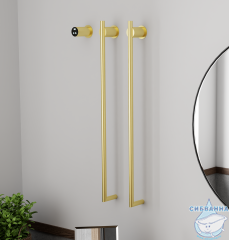 Полотенцесушитель электрический Terminus Рондо П2 35х76 (с возможностью скрытого подключения) (брашированное золото)