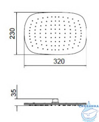 Верхний тропический душ Am.Pm Awe F0500300 320 1 режим (хром)