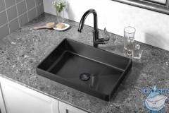 Раковина встраиваемая сверху ABBER Wasser Kreis AF2401MB черная матовая