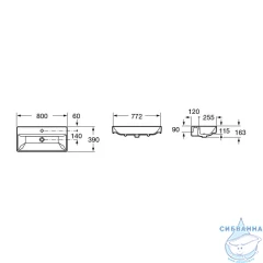 Мебельная раковина 80 см Roca Oleta 3274C500Y