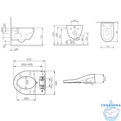 Унитаз подвесной AM.PM Awe с электронной крышкой-биде CleanCare C111739SC