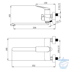 Смеситель для ванны Azario Lursy AZ-K1749MG (золото матовое)