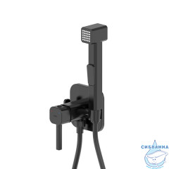 Встраиваемый смеситель с гигиеническим душем,матовый черный, IDDIS, 004BLS0i08