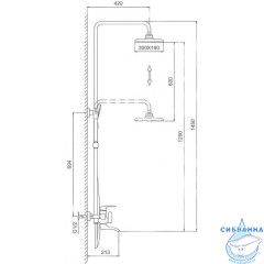 Душевая система Gappo F2469 300 1 режим (хром)