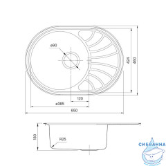 Мойка с сифоном арт. S11UPS0i84, нерж. сталь, шелк, 650*460, Suno S, IDDIS, SUN65SDi77S
