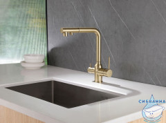 Смеситель для кухни Abber Emotion AF8814G (золото матовое)