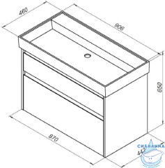 Тумба под раковину Aquanet Nova Lite 90 242268 белый глянец
