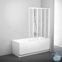Шторка для ванны Ravak VS5 115 профиль белый, полистирол Rain