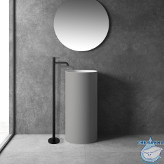  Смеситель для раковины напольный ABBER  Wasser Kreis AF8140B (без донного клапана) (черный матовый)