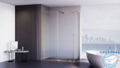 Душевое ограждение Veconi Премиум тренто 130x80 профиль золото брашированное, стекло прозрачное PTC50-SP-13080-G-01-C4 (без поддона)