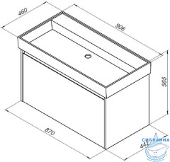 Тумба под раковину Aquanet Nova Lite 90 242269 дуб рошелье