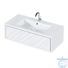 Тумба 1Marka Glace 100П с раковиной Персона белый глянцевый