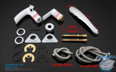 Смеситель для ванны на борт Gappo G1148-8 с аксессуарами (хром/белый)