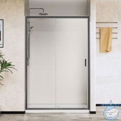 Дверь в нишу Vincea City 120 профиль вороненая сталь, стекло прозрачное VDS-5CT120CLGM